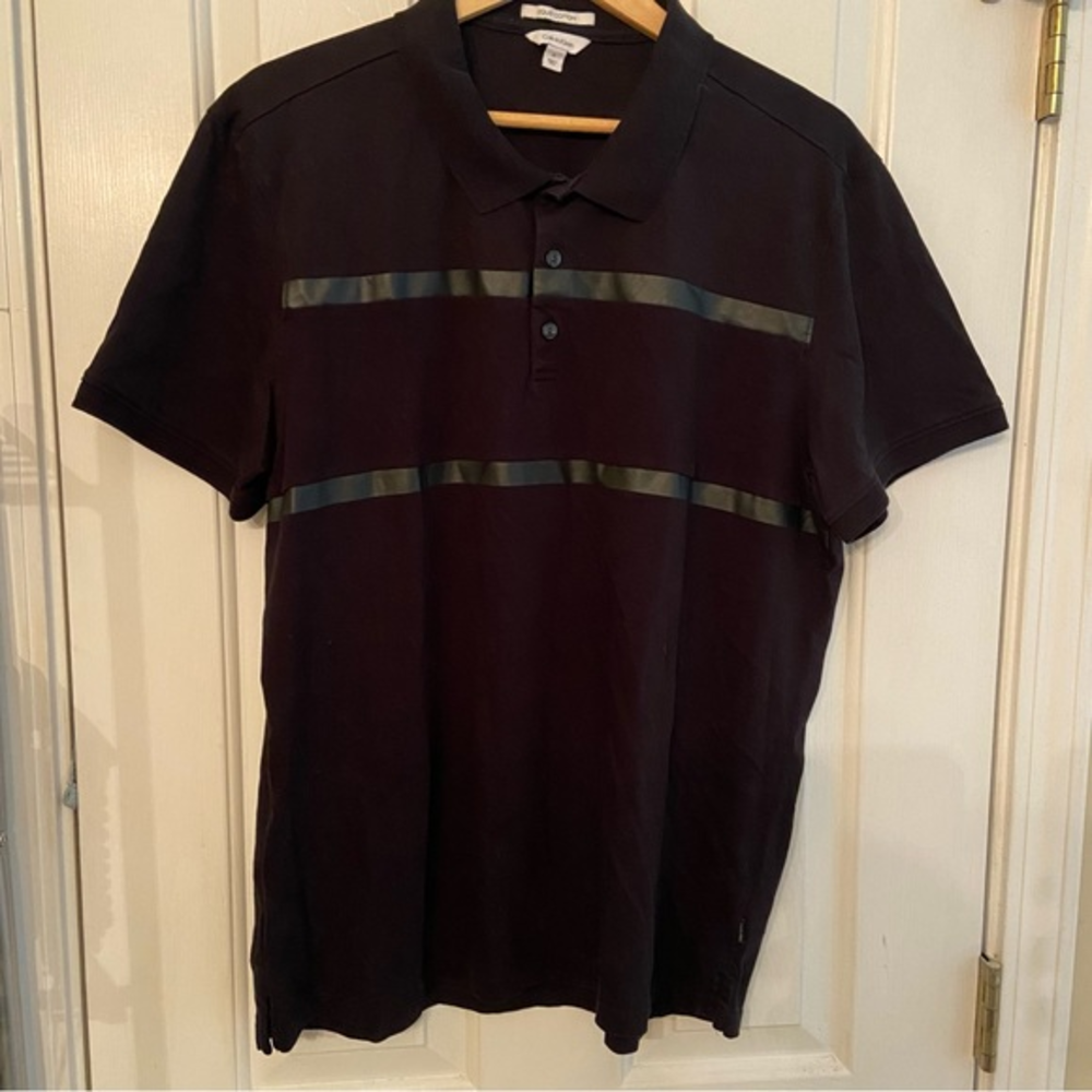 Calvin Klein Liquid Cotton black polo shirt Size XL‎